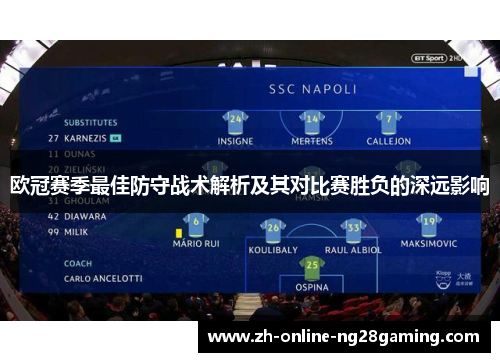 欧冠赛季最佳防守战术解析及其对比赛胜负的深远影响 欧冠赛季最佳防守战术解析及其对比赛胜负的深远影响