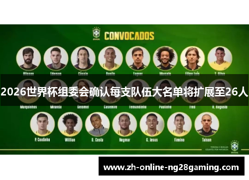 2026世界杯组委会确认每支队伍大名单将扩展至26人 2026世界杯组委会确认每支队伍大名单将扩展至26人